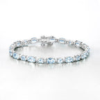 10.06 Carat Genuine Aquamarine .925 Sterling Silver Bracelet