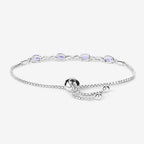 1.81 Carat Genuine Tanzanite and White Topaz .925 Sterling Silver Bracelet