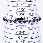 10.01 Carat Genuine Amethyst and White Diamond .925 Sterling Silver Bracelet