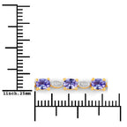1.56 Carat Genuine Tanzanite and White Diamond .925 Sterling Silver Bracelet