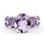 5.35 Carat Genuine Amethyst .925 Sterling Silver Ring
