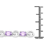 6.88 Carat Genuine Amethyst .925 Sterling Silver Bracelet