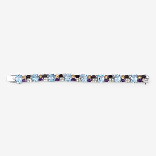 51.36 Carat Genuine Multi-Stone .925 Sterling Silver Bracelet