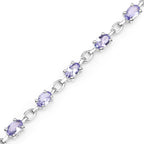3.12 Carat Genuine Tanzanite .925 Sterling Silver Bracelet