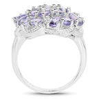 3.35 Carat Genuine Tanzanite .925 Sterling Silver Ring