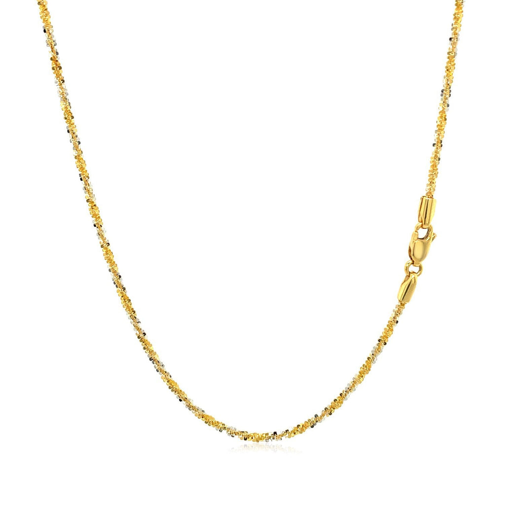 14k White and Yellow Gold Two-Tone Sparkle Chain 1.5mm