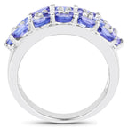 2.72 Carat Genuine Tanzanite .925 Sterling Silver Ring