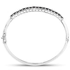 2.50 Carat Genuine Black Diamond .925 Sterling Silver Bangle