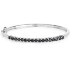2.50 Carat Genuine Black Diamond .925 Sterling Silver Bangle