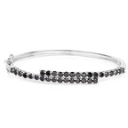 4.00 Carat Genuine Black Diamond .925 Sterling Silver Bangle