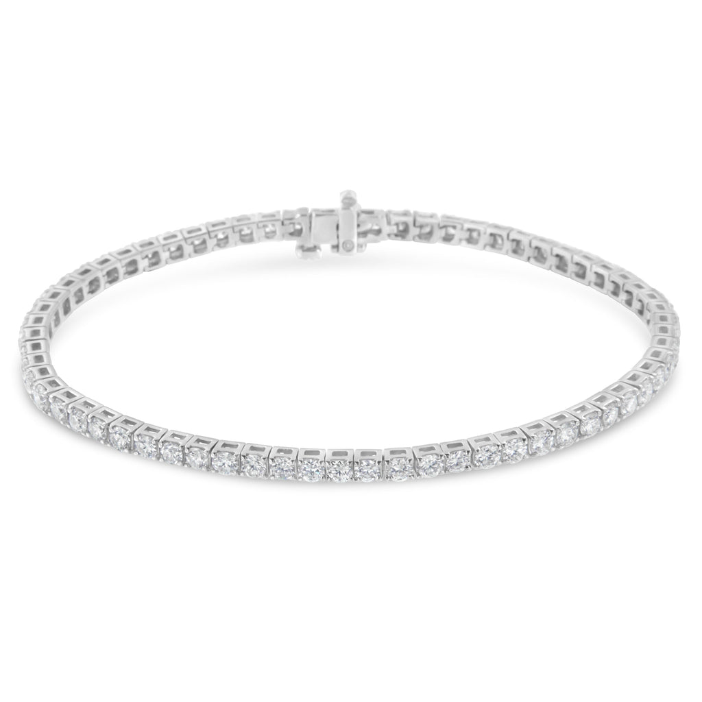 IGI Certified 5.0 Cttw Cut Diamond 14K White Gold Classic 7" Tennis Bracelet (H-I Color, I1-I2 Clarity)