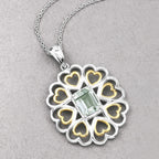 2.10 Carat Genuine Green Amethyst .925 Sterling Silver Pendant