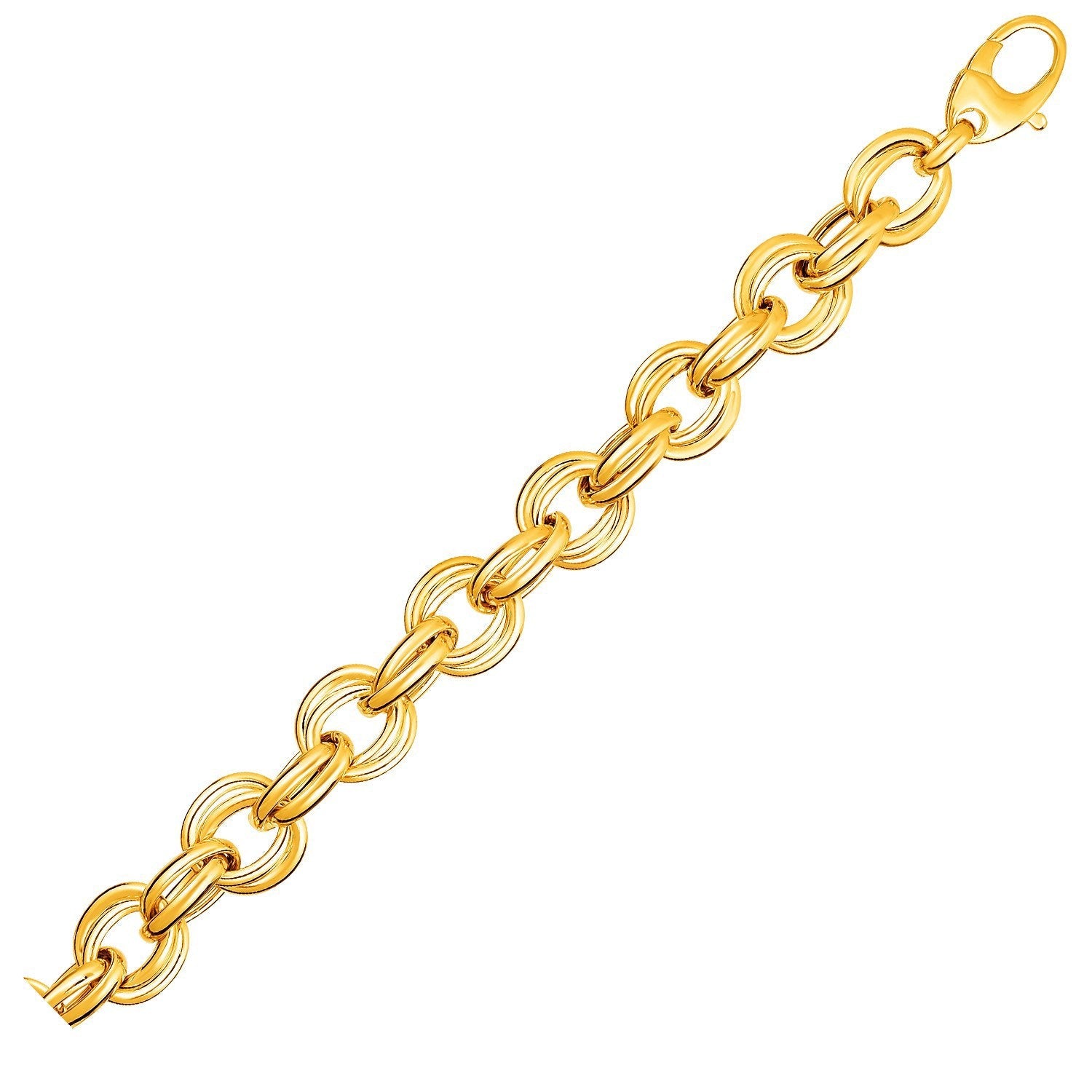 Pulsera de doble eslabón retorcido en oro amarillo de 14k
