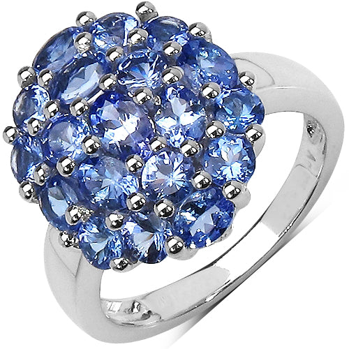 Anillo de plata de ley 925 con tanzanita genuina de 2,54 quilates, chapado en dos tonos