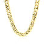 7.5mm 14k Yellow Gold Semi-Solid Miami Cuban Chain