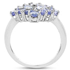 2.72 Carat Genuine Tanzanite .925 Sterling Silver Ring
