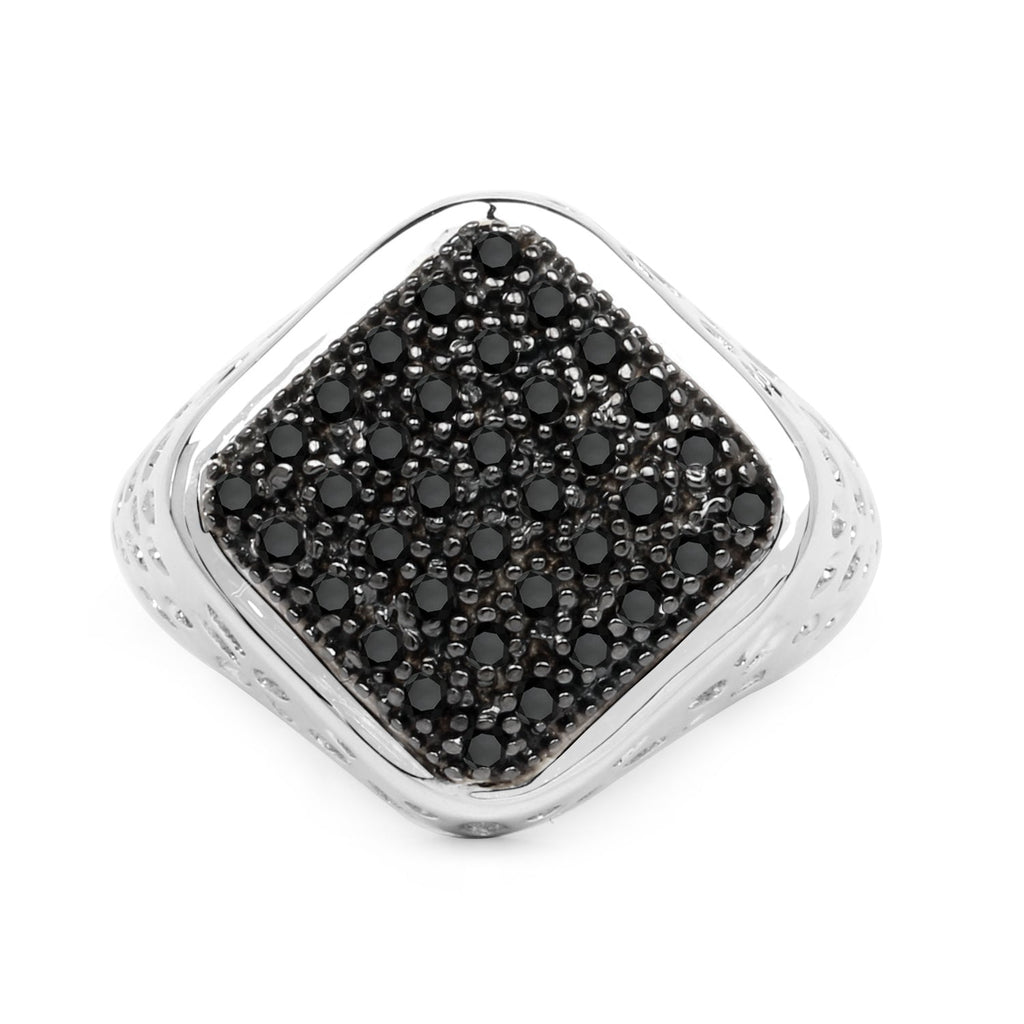 0.54 Carat Genuine Black Diamond .925 Sterling Silver Ring