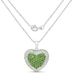 4.62 Carat Genuine Chrome Diopside .925 Sterling Silver Pendant