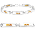 2.52 Carat Genuine Yellow Sapphire .925 Sterling Silver Bracelet