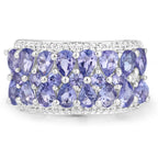 2.59 Carat Genuine Tanzanite .925 Sterling Silver Ring