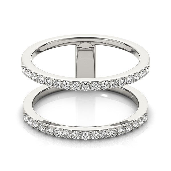 14k White Gold Dual Band Design Ring with Diamonds (1/3 ct. tw.)