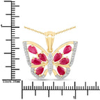 2.07 Carat Genuine Ruby and White Zircon .925 Sterling Silver Pendant