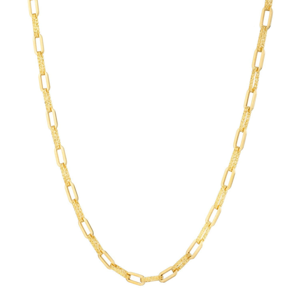 14k Yellow Gold Diamond Cut Paperclip Chain Necklace (4.00 mm)
