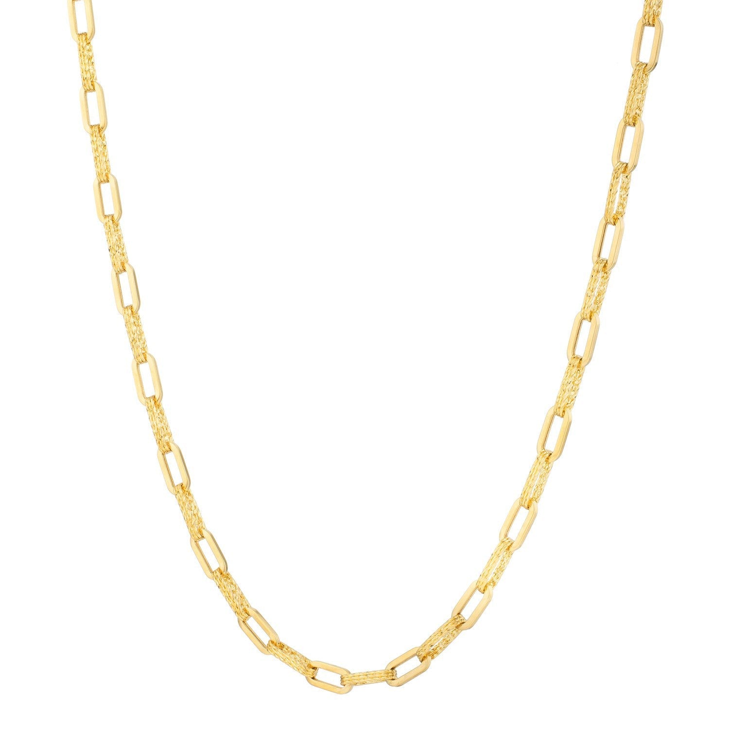 14k Yellow Gold Diamond Cut Paperclip Chain Necklace (4.00 mm)
