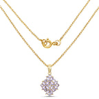 14K Yellow Gold Plated 2.58 Carat Genuine Tanzanite .925 Sterling Silver Pendant