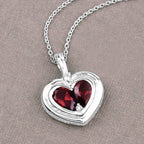 2.66 Carat Genuine Garnet and White Topaz .925 Sterling Silver Pendant