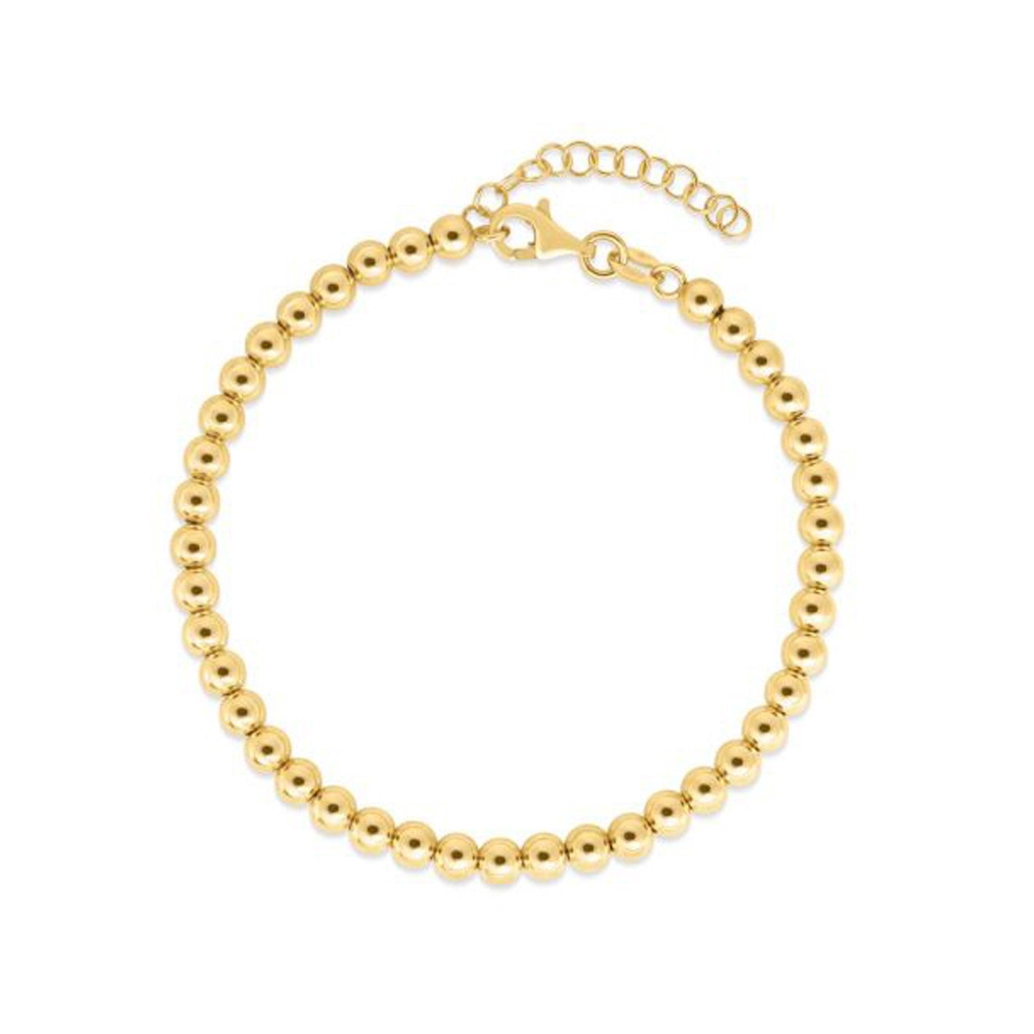 14k Yellow Gold Bead Chain Necklace (4mm)