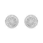 .925 Sterling Silver 1/4 Cttw Baguette and Round Diamond Swirl Love Knot Stud Earrings (I-J Color, I3 Clarity)