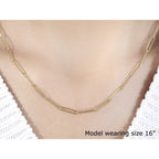 14k Yellow Gold Wire Paperclip Chain (2.7mm)