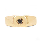 14K Yellow Gold Plated 0.20 Carat Genuine Black Diamond .925 Sterling Silver Ring