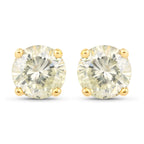 1.24 Carat Genuine LB Diamond 14K Yellow Gold Earrings