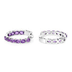3.20 Carat Genuine Amethyst .925 Sterling Silver Earrings