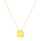 14K Yellow Gold Four Leaf Clover Necklace