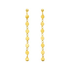14k Yellow Gold Post Dangle Earrings with Polished Circles