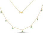 0.90 Carat Genuine Zambian Emerald 10K Yellow Gold Necklace