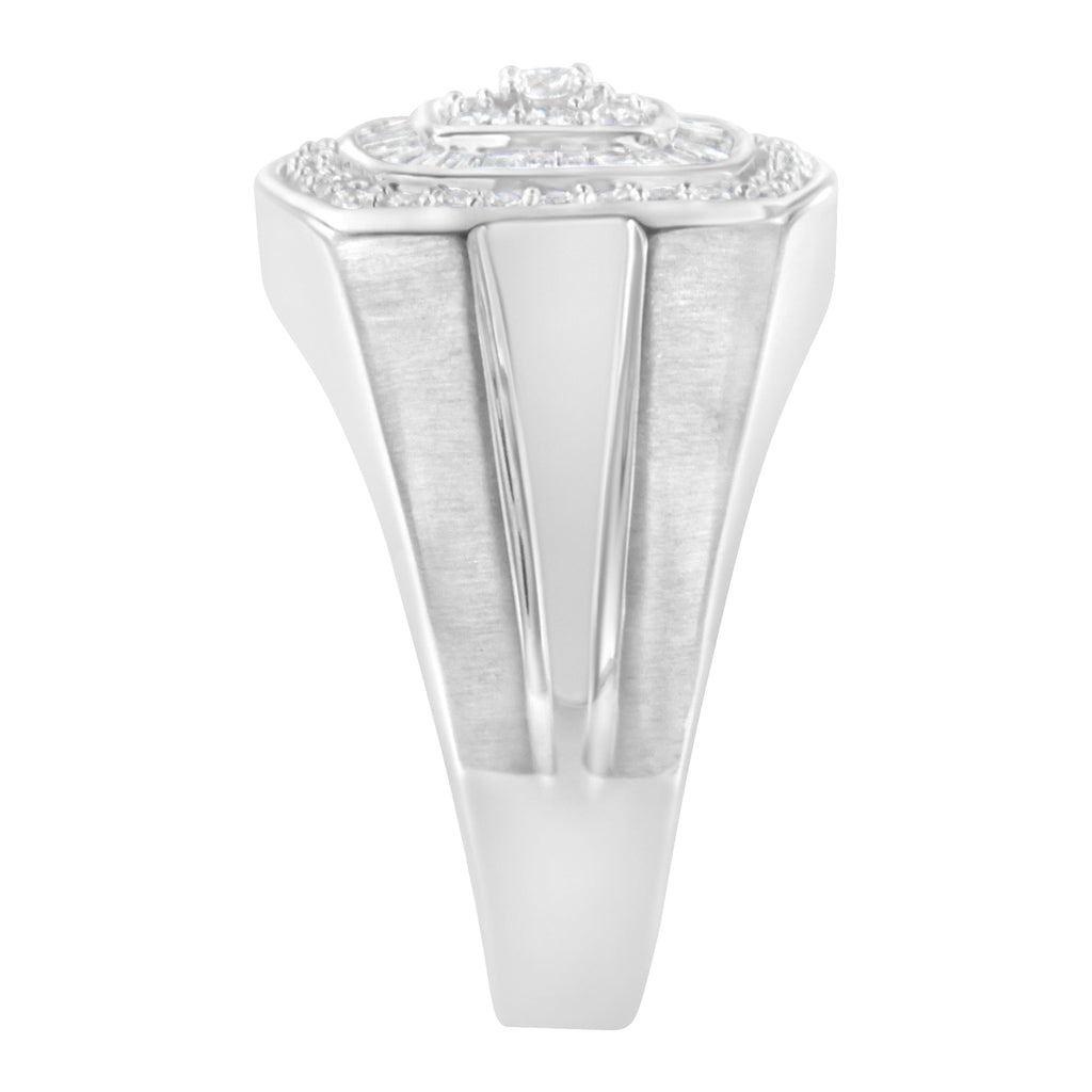 14K White Gold Men's 1 CTTW Diamond Band Ring