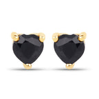 0.70 Carat Genuine Black Sapphire 14K Yellow Gold Earrings