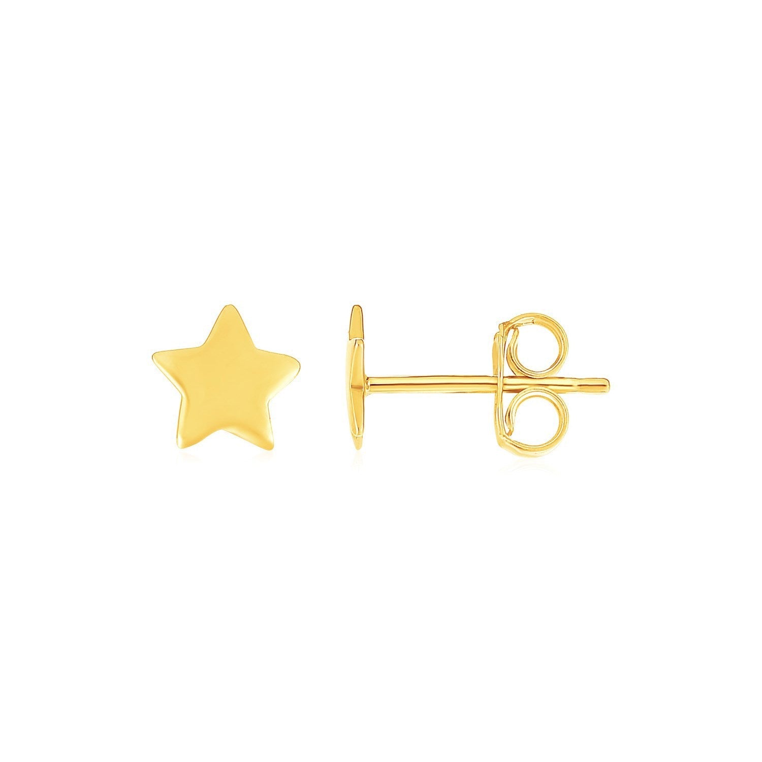 14k Yellow Gold Star Stud Earrings