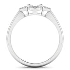 0.20 Carat Genuine White Diamond 14K White Gold Semi Mount Ring - holds 8x6mm Oval Gemstone