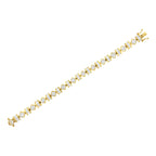 14K Yellow Gold 7.50 Cttw Princess and Baguette Diamond Geometric Link Bracelet