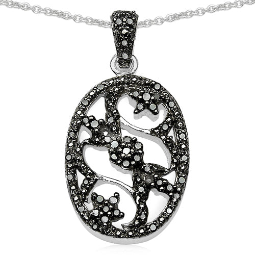 0.28 Carat Genuine Black Diamond .925 Sterling Silver Pendant