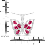 2.07 Carat Genuine Ruby and White Zircon .925 Sterling Silver Pendant