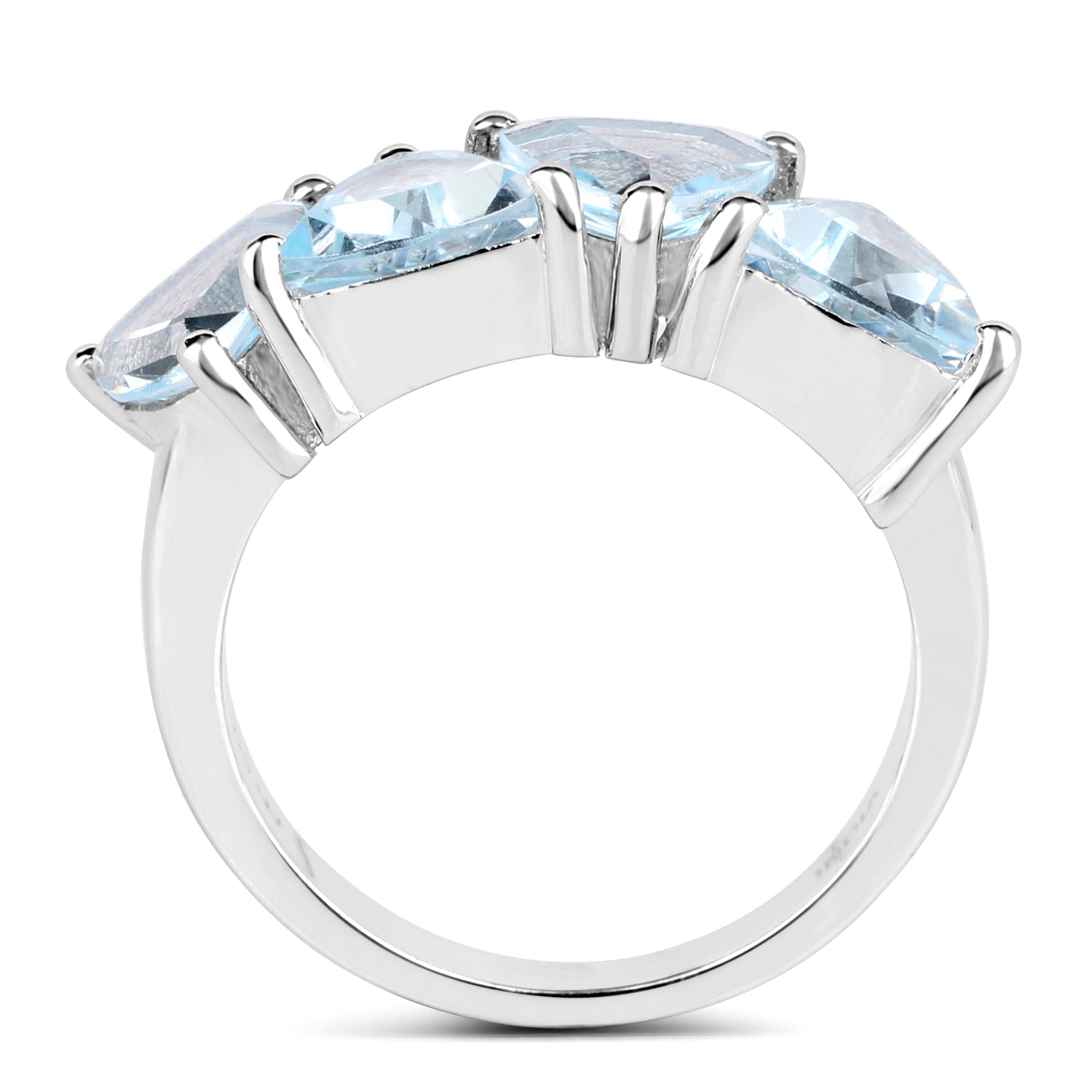5.00 Carat Genuine Blue Topaz .925 Sterling Silver Ring