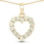 0.42 Carat Genuine Ethiopian Opal 10K Yellow Gold Pendant