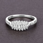 0.37 Carat Genuine White Diamond 14K White Gold Ring (E-F Color, VS-SI Clarity)