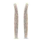 18K Rose Gold 6.90 Cttw Pave Set Diamond Inside Out Eternity Hoop Earrings (F-G Color, VS1-VS2 Clarity)